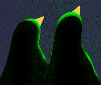 Illustration of two penguins side by side